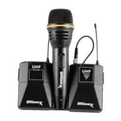 Sale Ultimaxx Wireless Microphone Kit w/ Lavalier Mic, Cables, Carry Case, Handheld Mic
