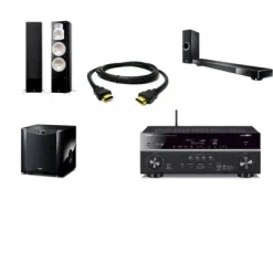 Discount Yamaha RX V777BT 7.2 Channel AV Receiver + Full Theatre Bundle